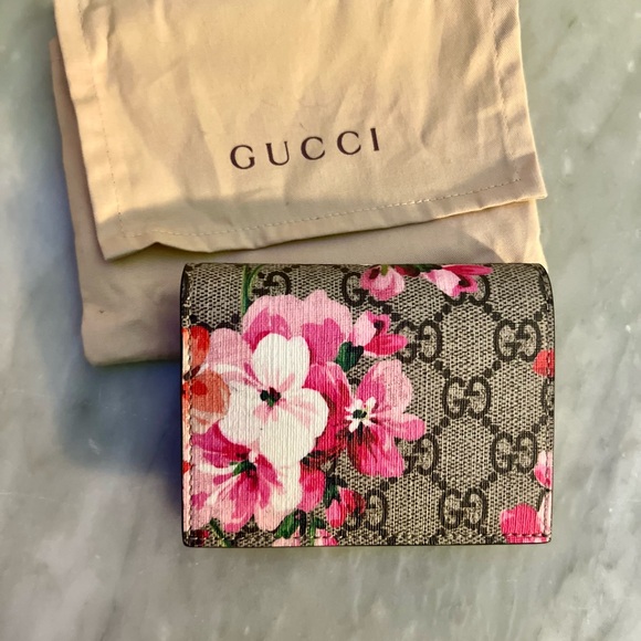 Gucci GG Monogram Blooms Card Case Rose - Picture 1 of 7